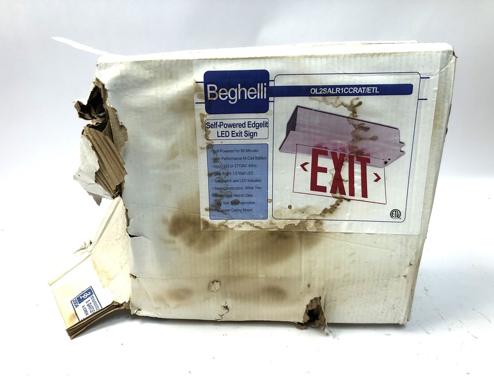 Beghelli OL2 Self Powered Edge Lit LED Exit Sign Please Read