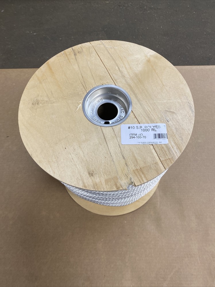 T.W. Evans Cordage 294-100-70 Solid Braid Polyester Rope 1000 Ft