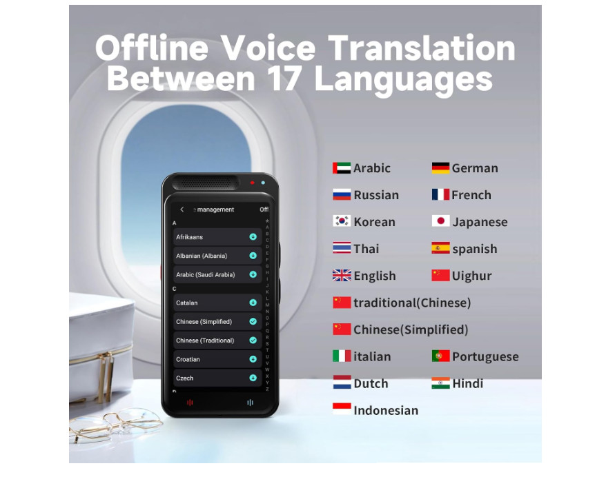 Portable Language Translator Device 138 Languages Voice Translating Offline