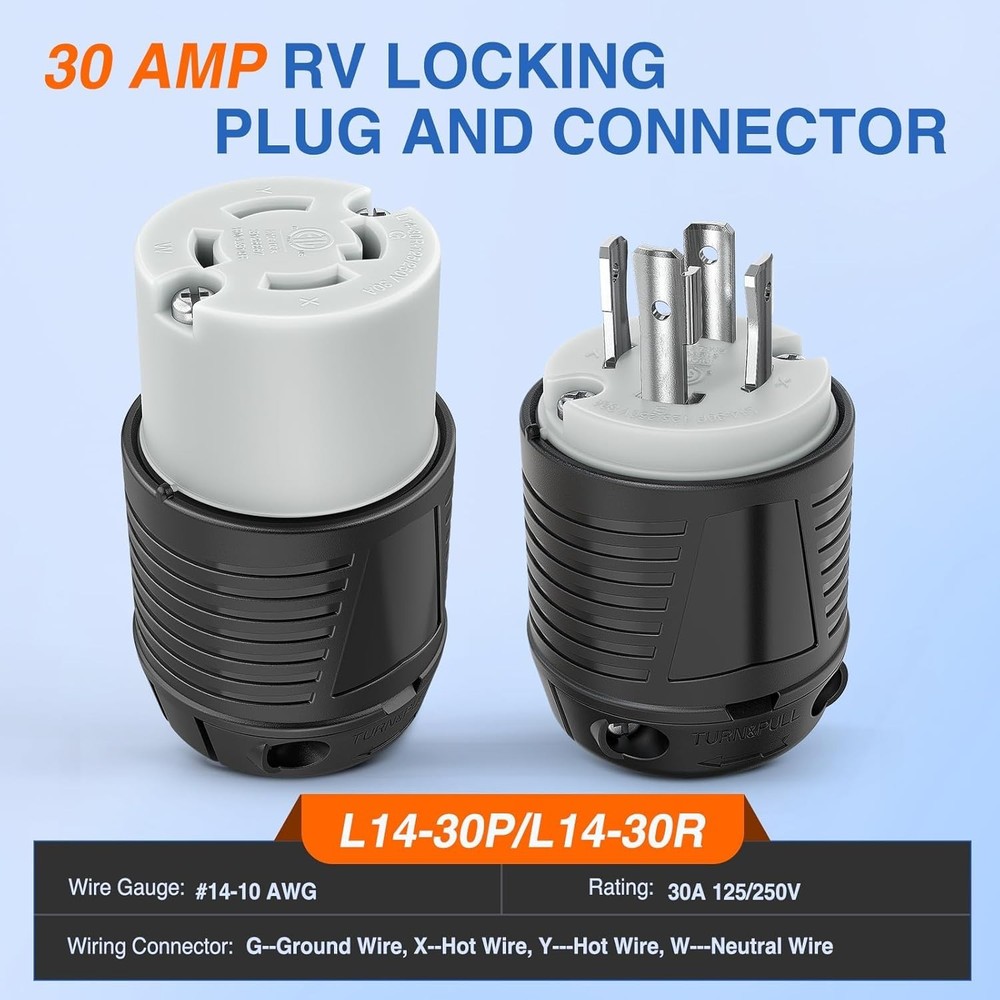 Durable 30Amp Locking Plug Adapter for 125/250V Applications – Safety Certified