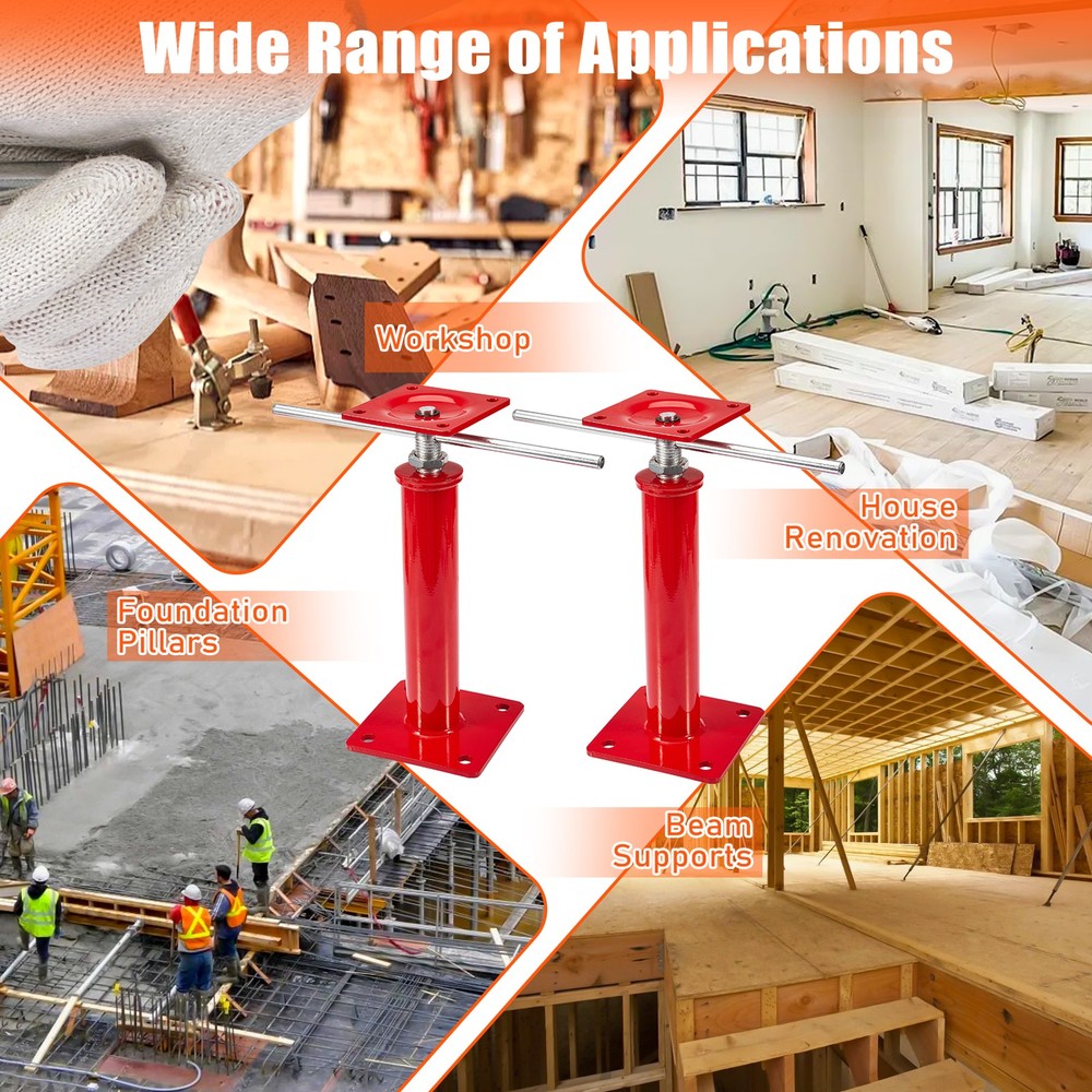 2X Floor Leveling Lift Post Sagging Beam Jack Column Support House Remodel Tools