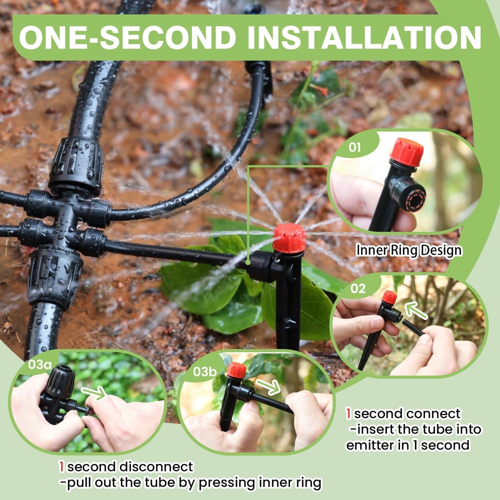 Maotong 240FT Drip Irrigation System Kit Quick-Connect Automatic Garden Water