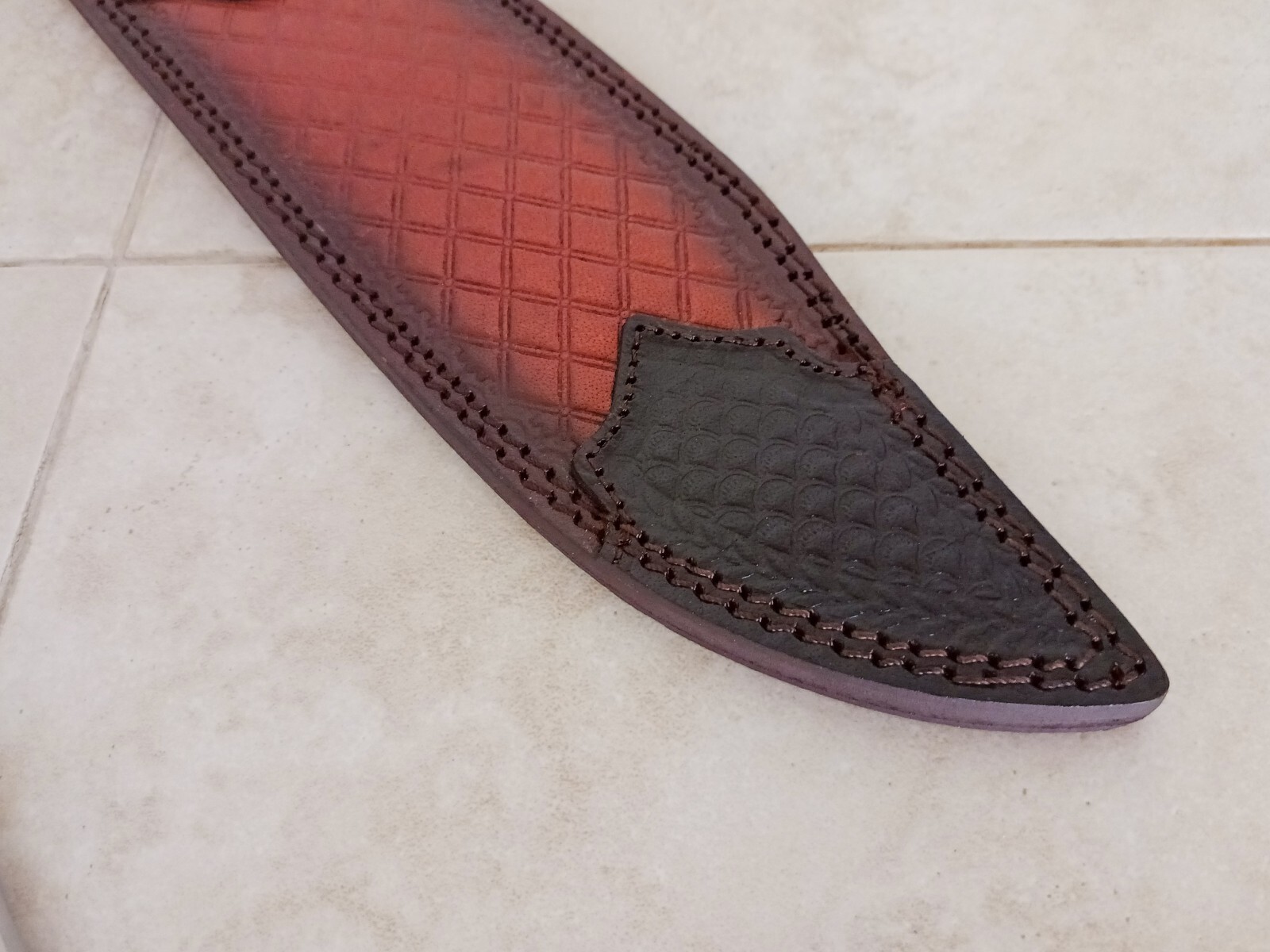 Massive Crocodile Dundee Bowie Knife 18" OA + Leather Sheath, Classic!