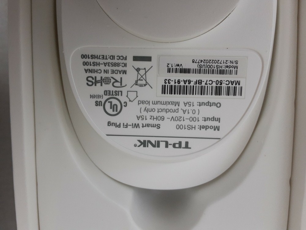 TP-Link HS10 Smart Wi-Fi Plug Remote Access works w/ Amazon Alexa Google