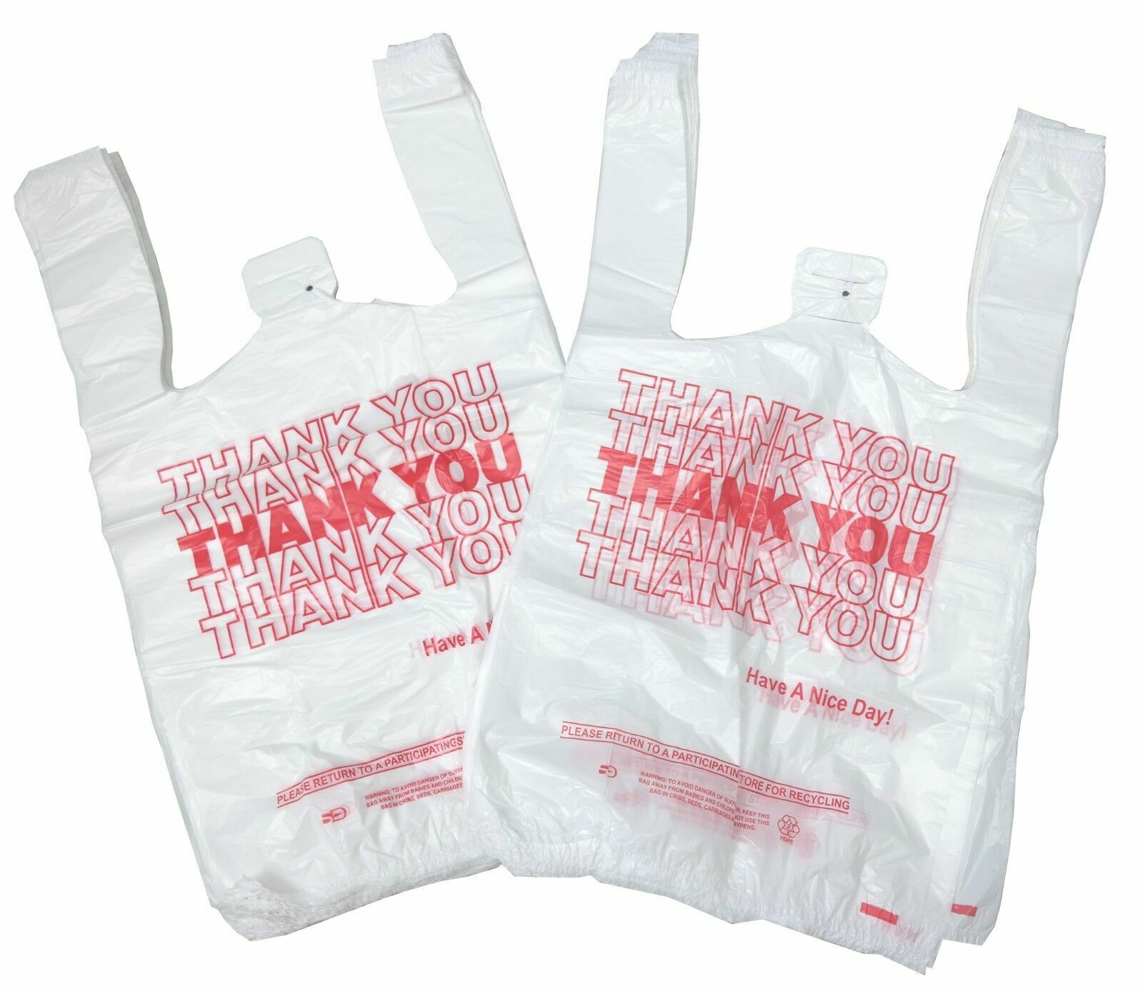 NEW 100 ct PLASTIC SHOPPING BAGS T-SHIRT STYLE GROCERY, WHITE V-SMALL SIZE BAGS.