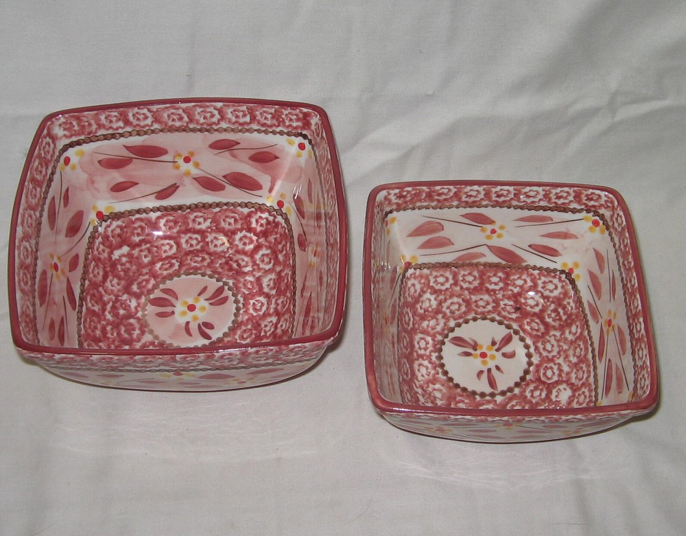 Deep Nesting Casserole Dishes Temptations by Tara Square Square Red Cranberry