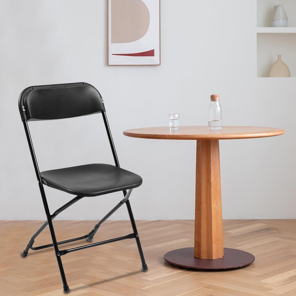 New 4PCS Commercial Black Plastic Folding Chairs Stackable Wedding Picnic Party