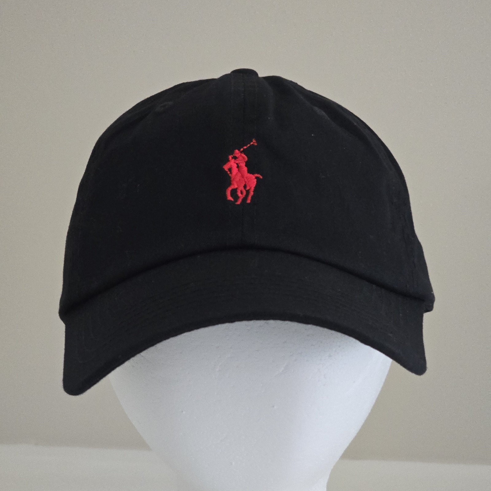 Polo Ralph Lauren Men's One Size Cotton Chino Adjustable Ball Cap Black Red