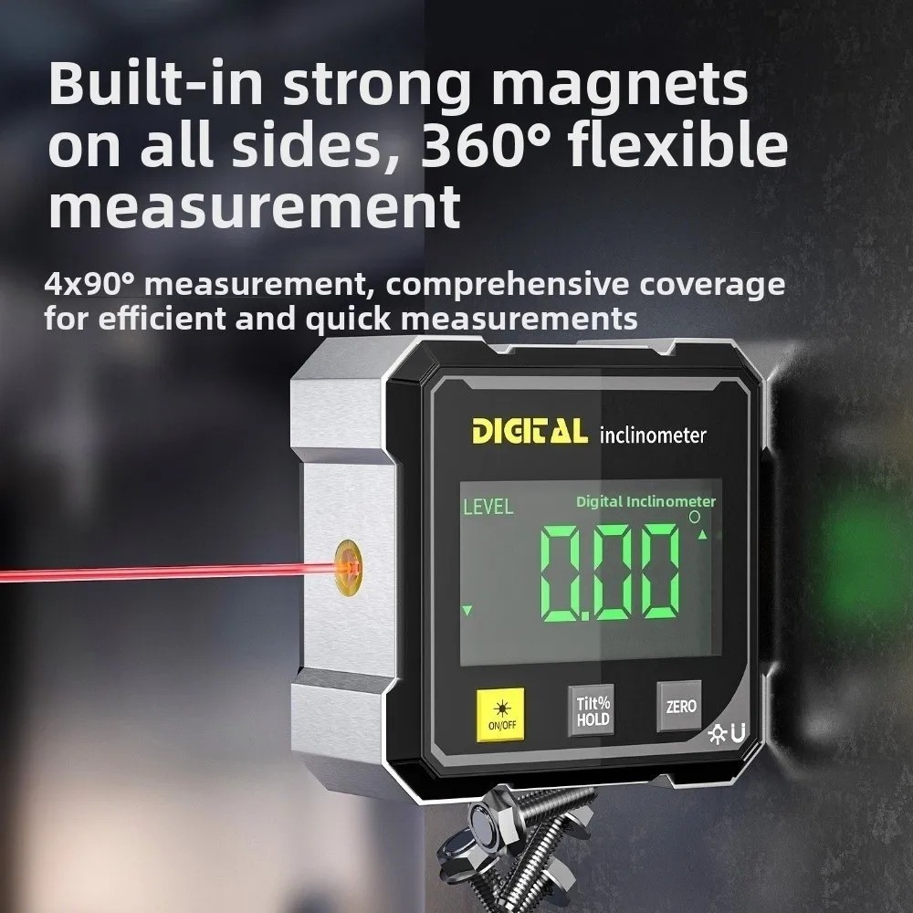 Digital Angle Finder with Electronic Laser 4-Side Magnetic Angle Gauge US