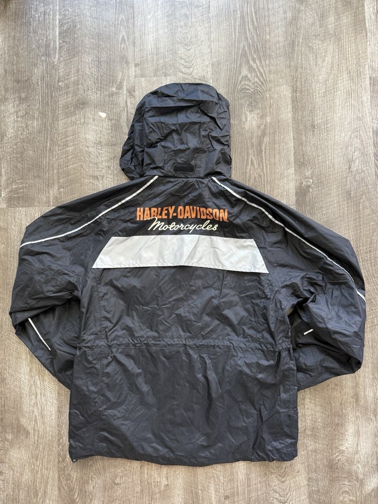 Harley Davidson Medium Rain Waterproof Coated Reflective Jacket Motorcycle