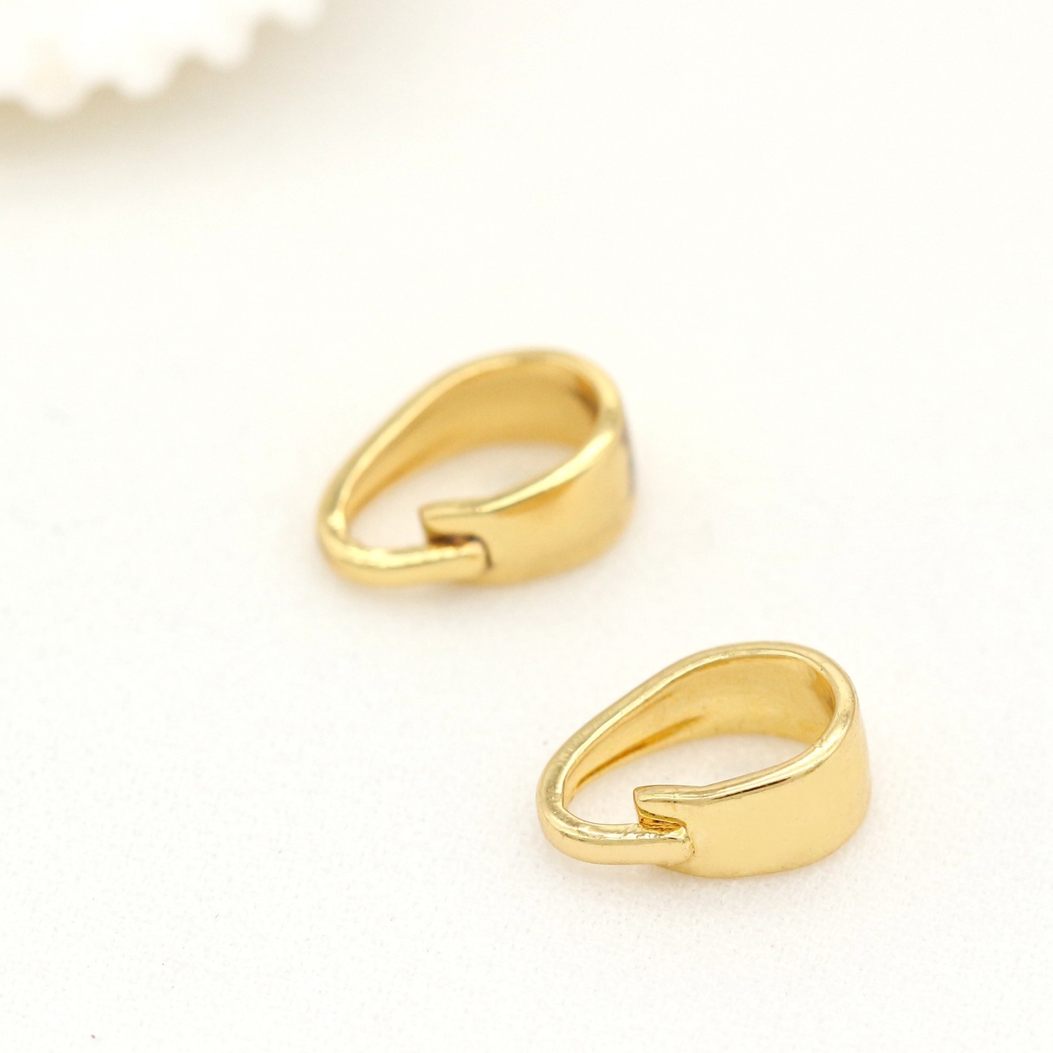 9PCS 18K Gold Plated Brass Necklace Bail Charm Pendant Connector GBF13