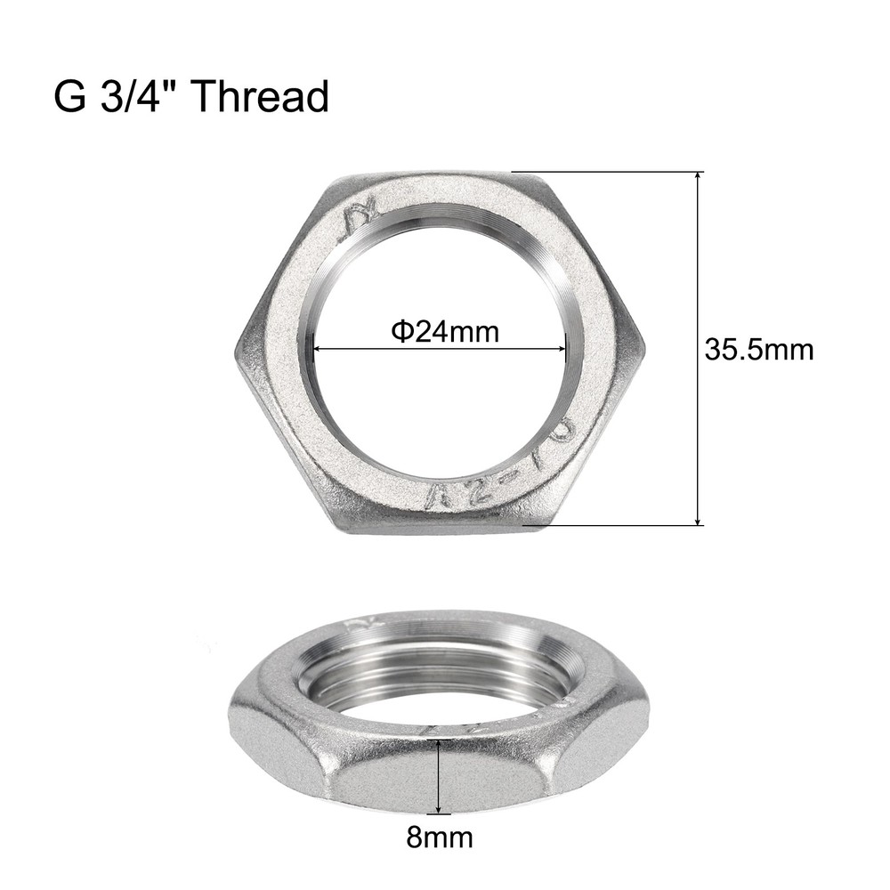 5 Pcs Cast Pipe Fitting Hex Locknut Nut G 3/4" Female Thread (DN20)