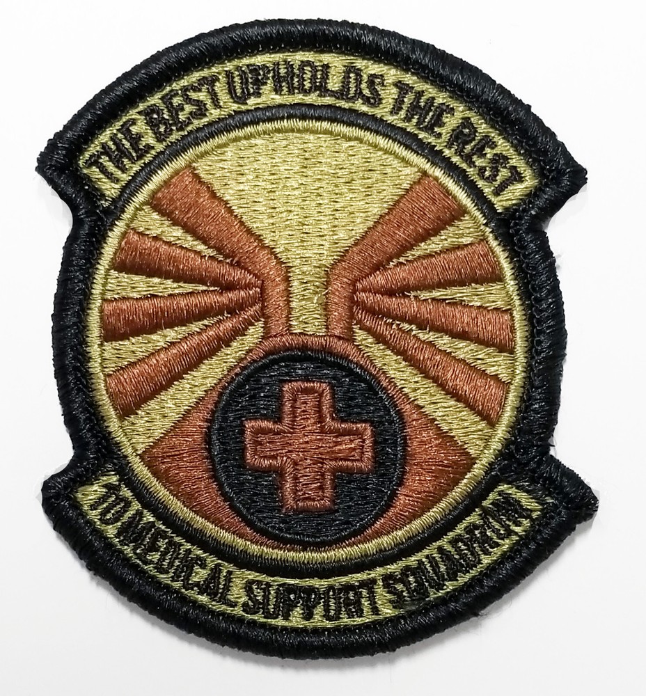 Air Force 10th Medical Support Squadron Hook Back Spice Brown Patch