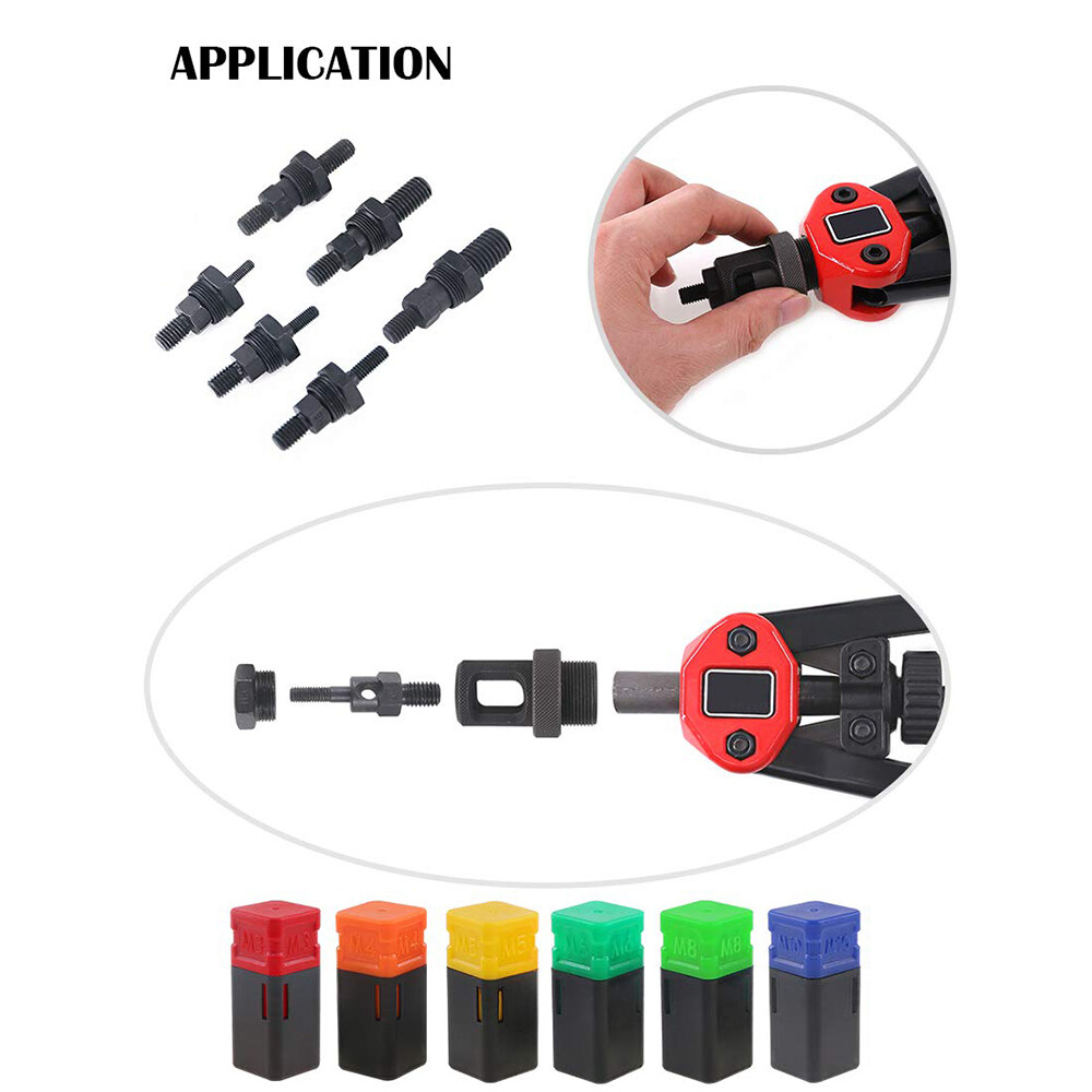 1260Nuts+13'' Rivet Gun Kit Rivnut Thread Setting Tool Nut Setter NutSert Metric