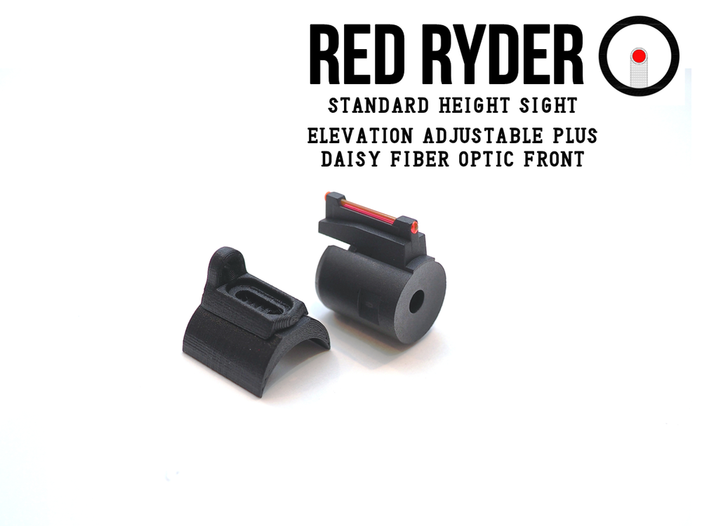 Red Ryder Peep Sight - Elevation Adjustable + Daisy Fiber Optic Front Sight