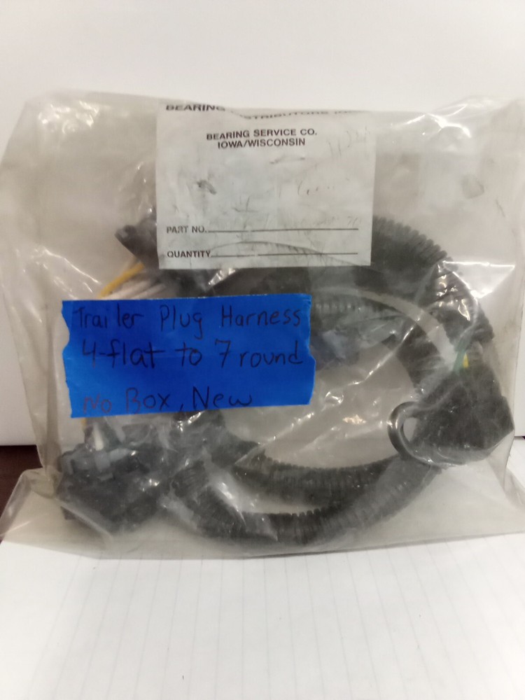 Trailer Plug Harness 4 Flat To 7 Round No Box ,New