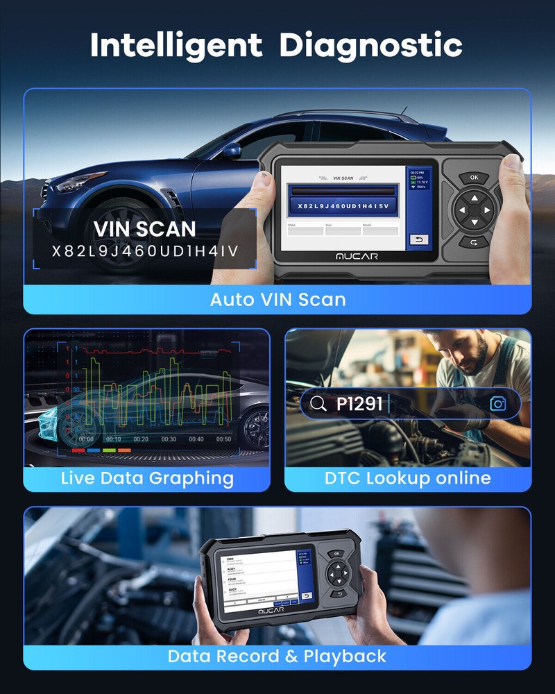 MUCAR CDE900 PRO OBD2 Scanner Diagnostic Tool All System OBDII Car Code Reader