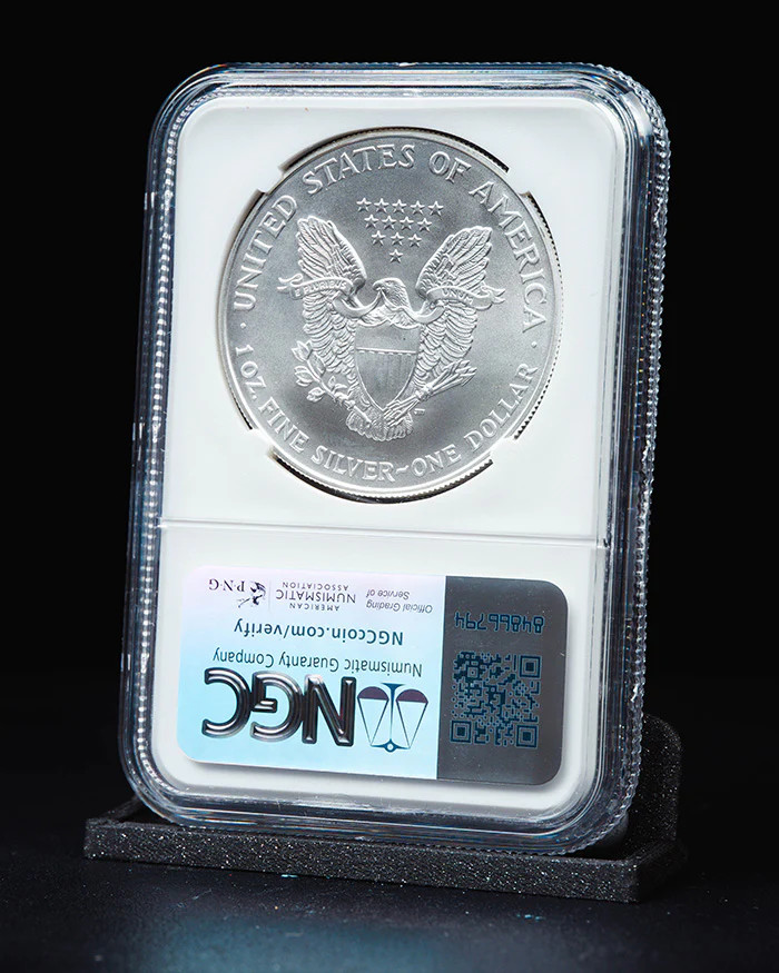 1994 Silver Eagle | Mint Error MS69 Obverse Struck Thru