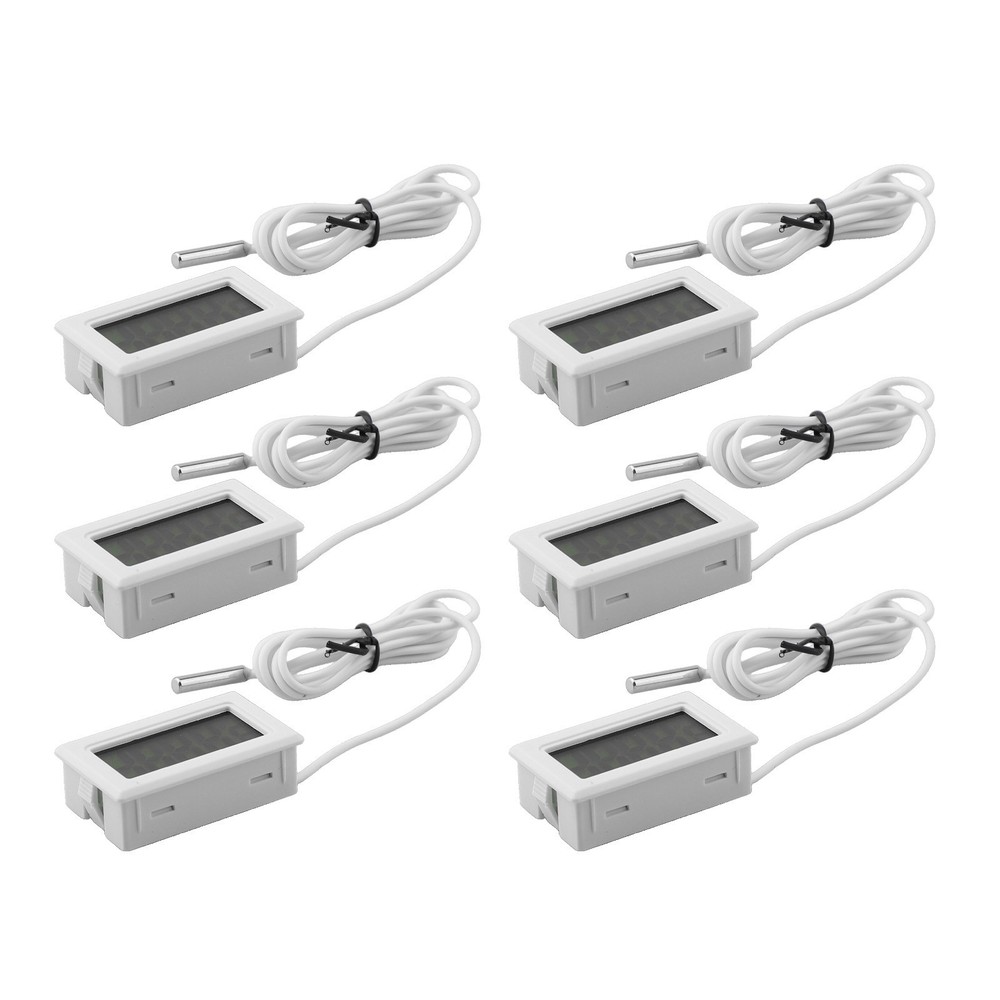 White Digital LCD Thermometer Set with Long Probe for Accurate Readings