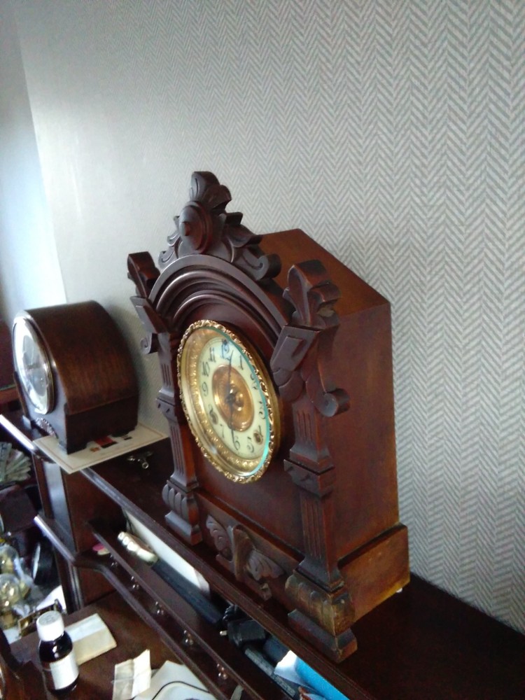 ANSONIA U S A TRIESTE GINGERBREAD PARLOR CLOCK ALL ORIGINAL WORKING STRIKING