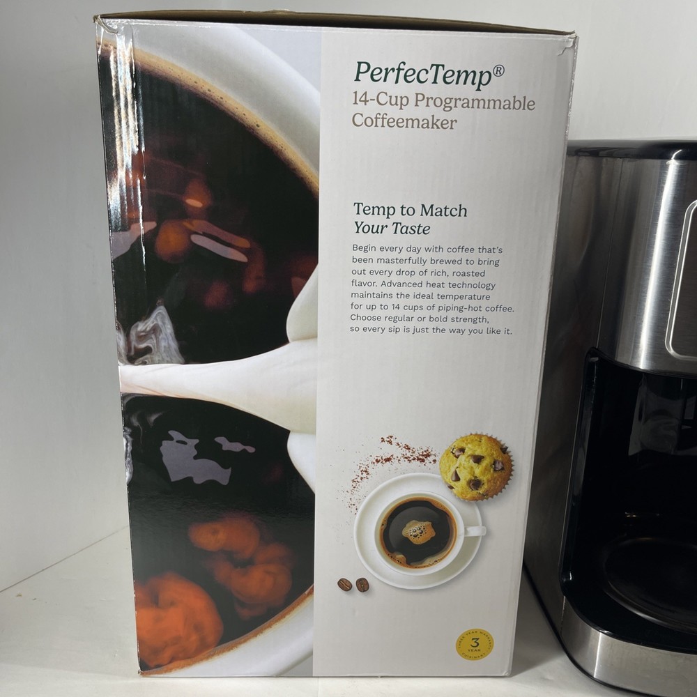 Cuisinart Coffee Maker PerfecTemp 14 Cup Programmable Brew Pause 3 Temp DCC3200