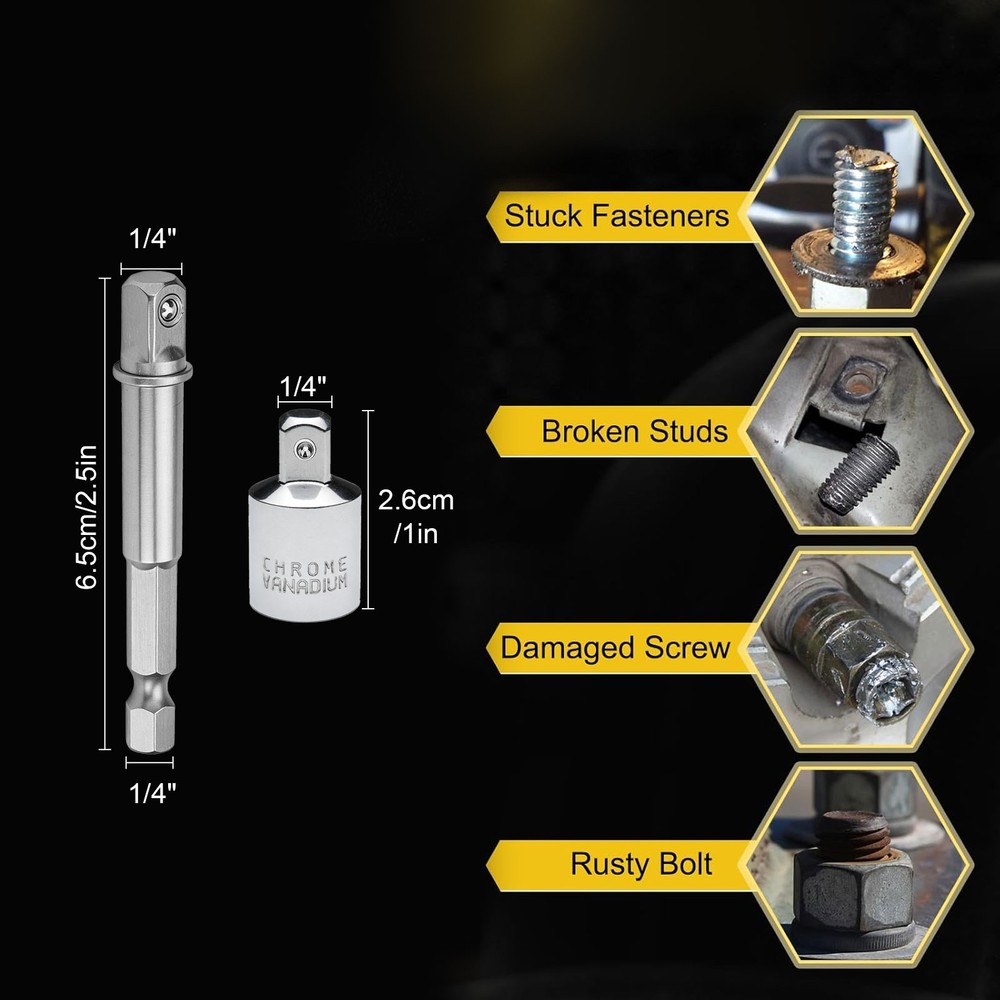 12pcs Screw Extractor Set Multi-Spline Broken Bolt & Nut Remover Tool for Drill