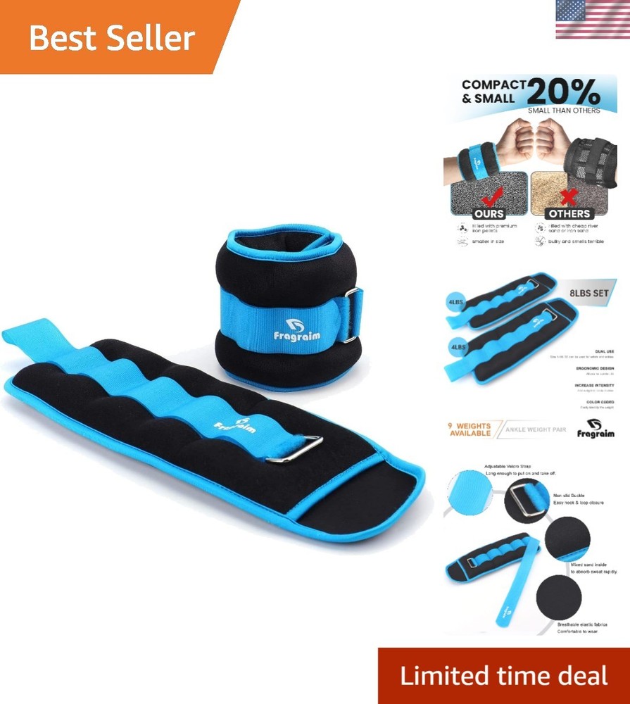 Durable Cotton Ankle Weights - Adjustable 8lbs Pair for Effective Workouts