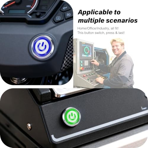 15Amp Push Button Switch，(0.866") 12V-24V Latching Push Button 22mm green