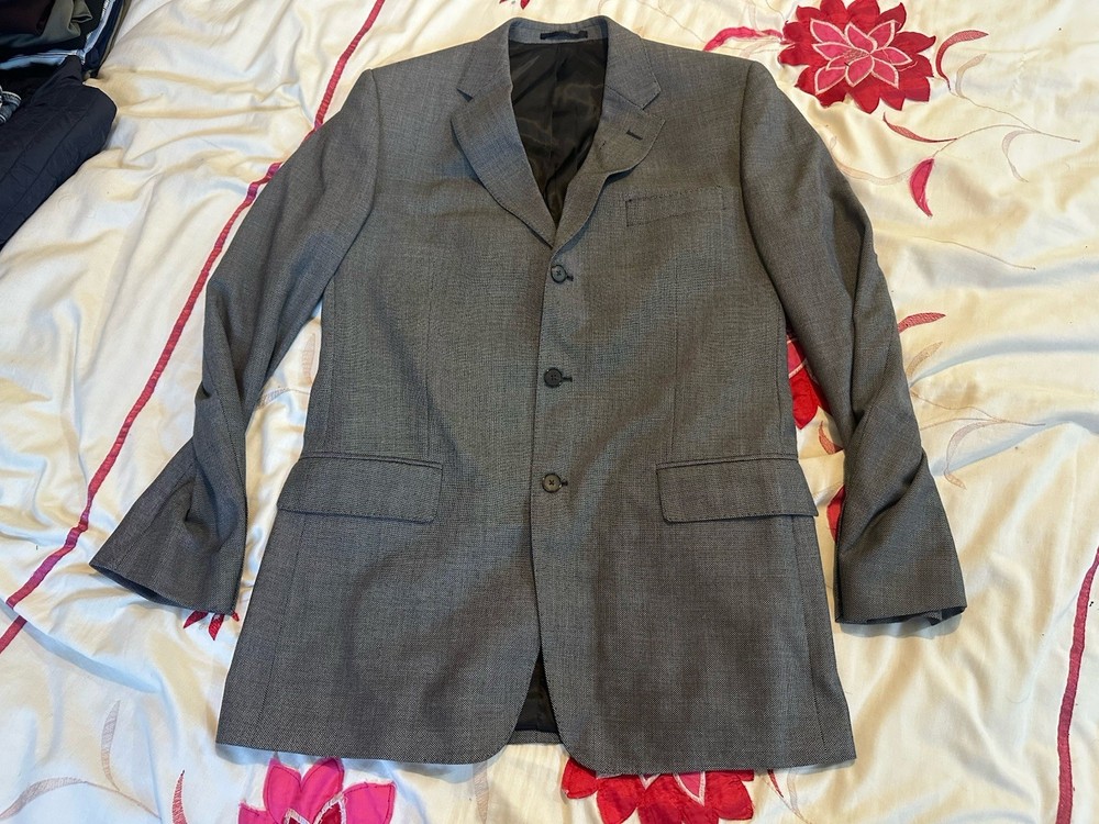 Jaeger Single Breasted Wool Blazer Jacket - Grey - Size 40R