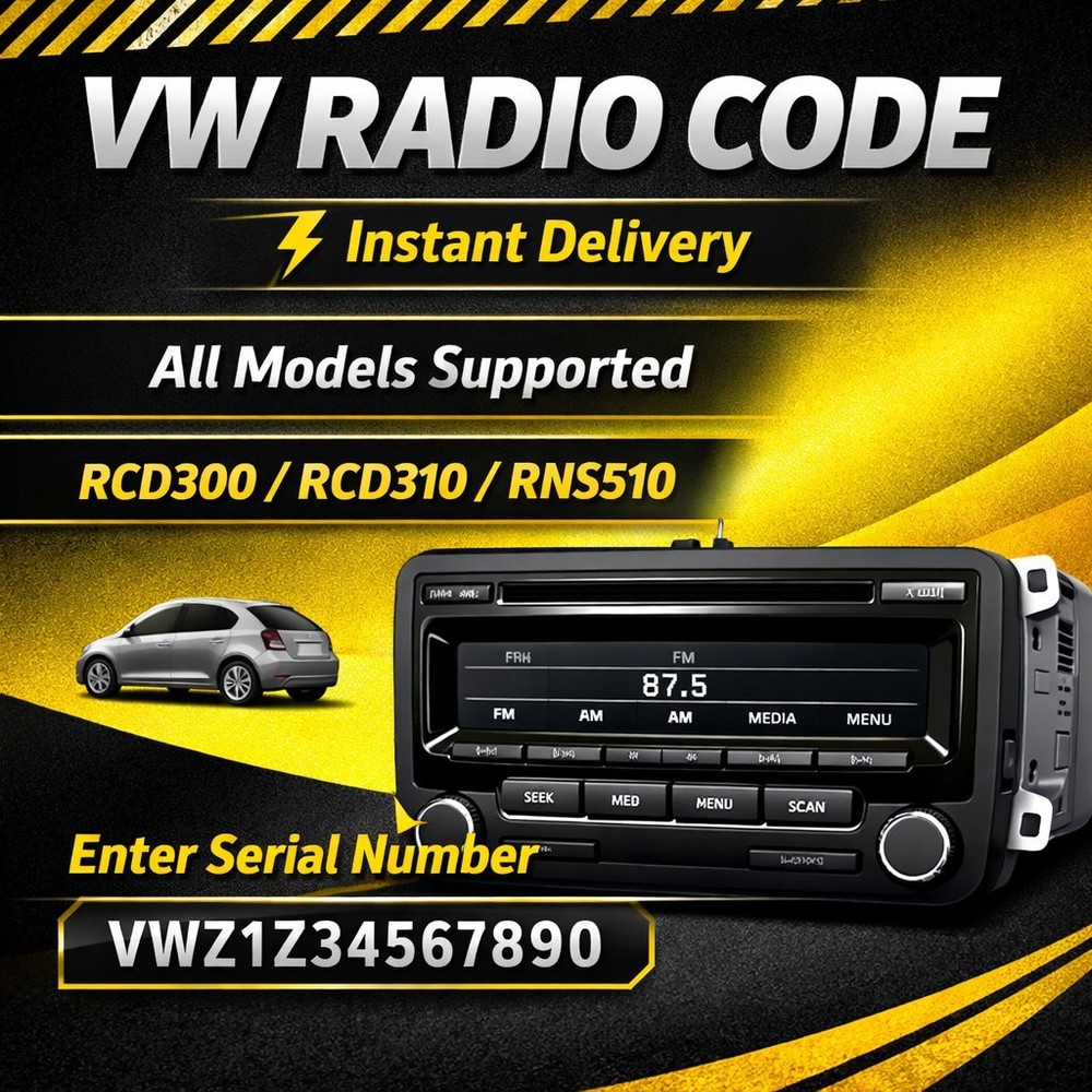 VW RCD210 Stereo Radio Code Unlock – Fast Email Delivery