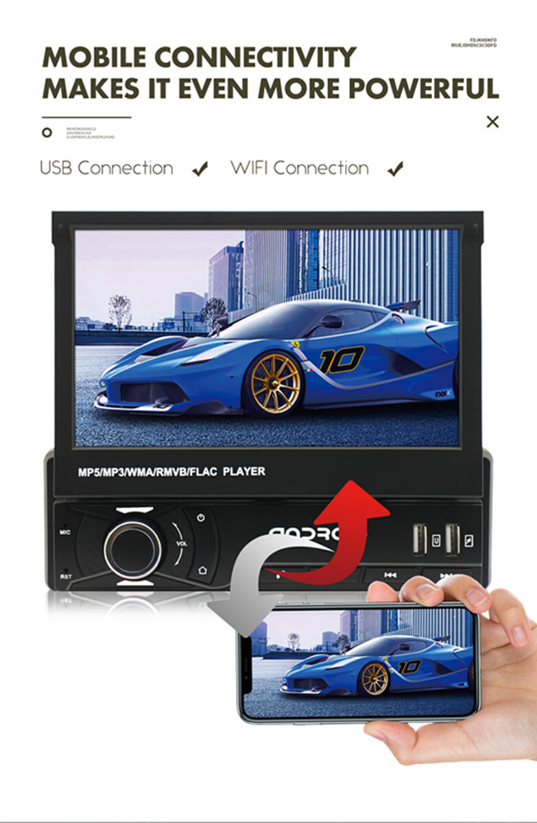 Stereo Car Radio For Carplay GPS Bluetooth Touch Screen Video Player Mirror Link