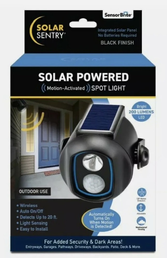Solar Wireless Security Light Motion Sensor Sensor Sentry  Solar  Outdoor New