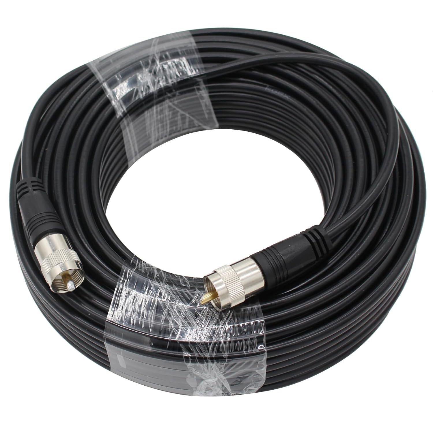 20/50/100ft RG8X Cable Coaxial CB Coax UHF PL259 Connector  Male to Male Antenna