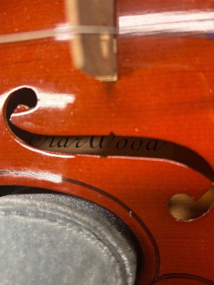 STAR WOOD VIOLIN WITH CASE