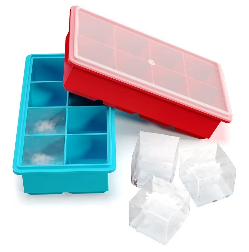 Ice Cube Trays- Round And Large Cube- 4 Pack