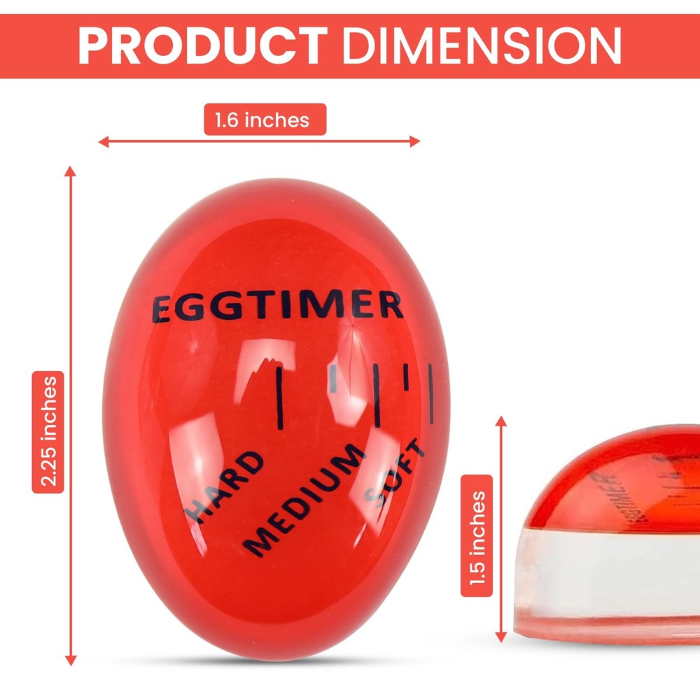 Egg Timer Color Changing for Soft or Hard Boiled Eggs 2 Pcs