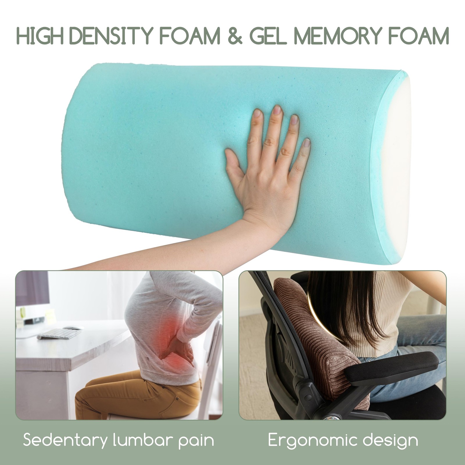 Lumbar Support Pillow for Recliner Chair/Accent Chair/Couch, Memory Foam Back...