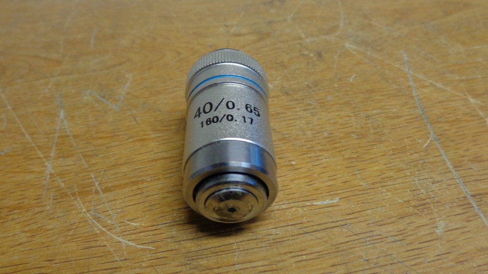 MICROSCOPE OBJECTIVE LENS 40/0.65 160/0.17 blue bend
