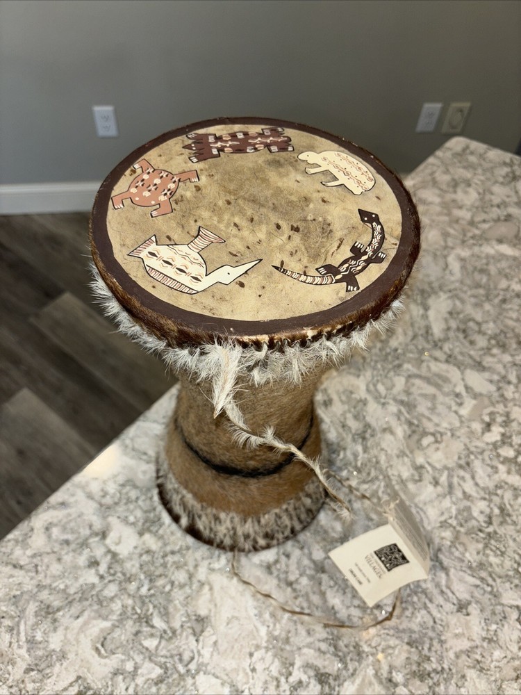 Double Bongo Drum Original Cowhide Leather Functional Instrument