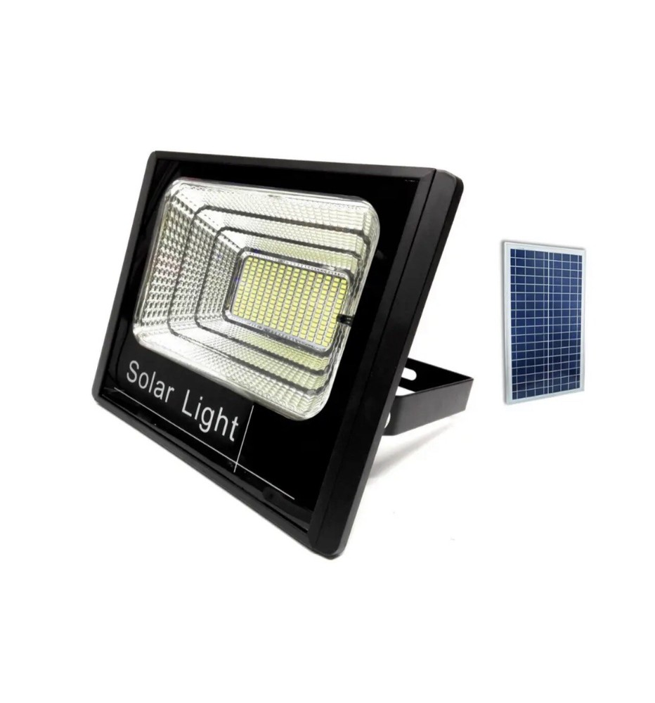 800W LED Compact Outdoor Headlight with Solar Panel and Remote Control