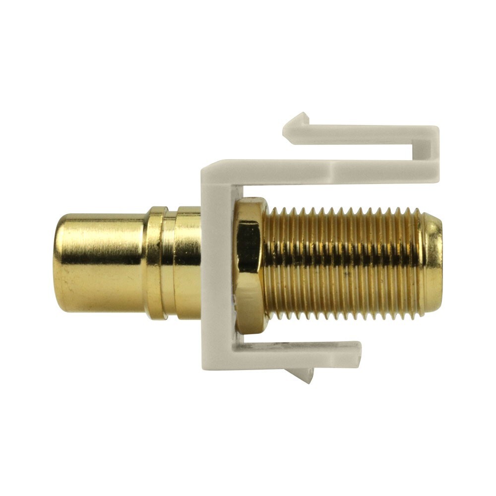 Construct Pro F-Connector to RCA Keystone Jack Insert (Light Almond)
