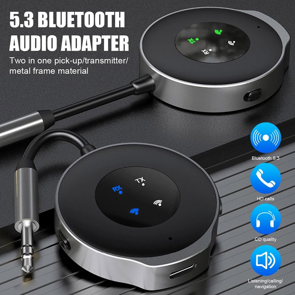 1PCS Good Quality Bluetooth 5.3 Wireless Transmitter Receiver Car Aux Adapter