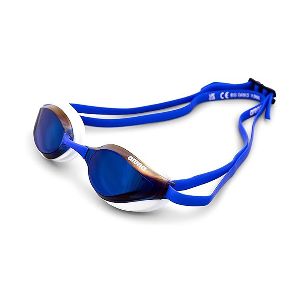 Arena Unisex Python Swim Mirror Lens Goggles, Adjustable Strap,Blue Mirror/White