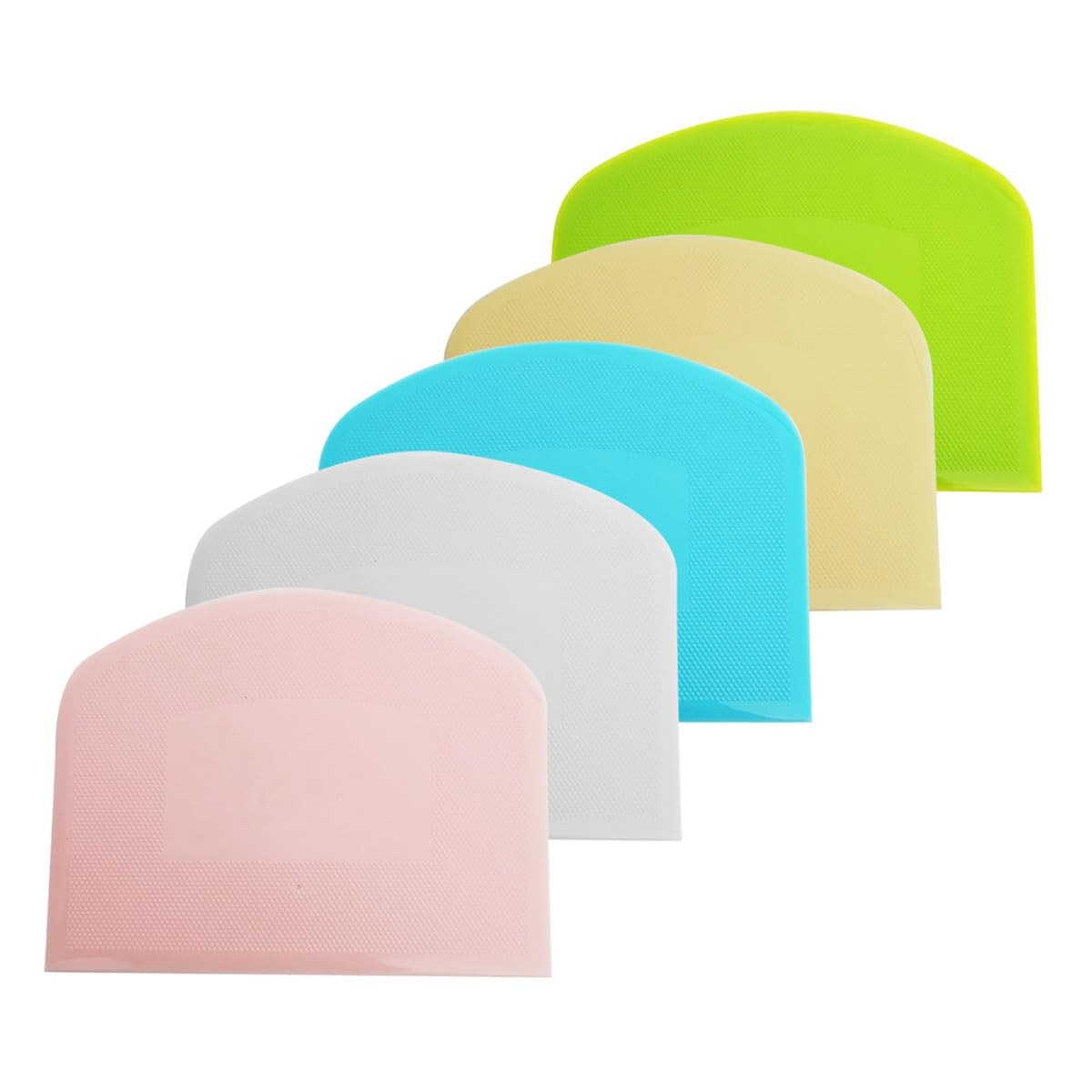 5 Pack Dough Scraper, Plastic Bench Scraper for Baking, Small, Multicolor