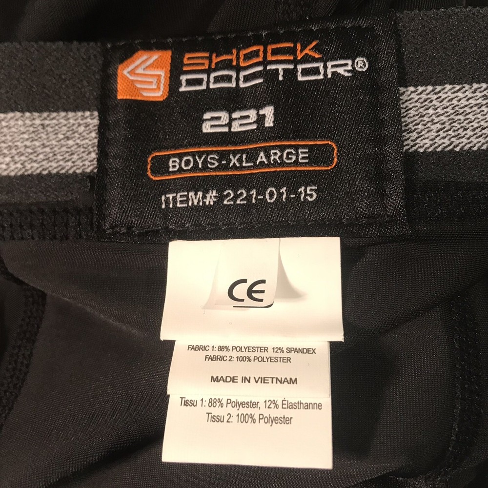 Shock Doctor Core Compression Short with Bioflex Cup Boys XL Black New