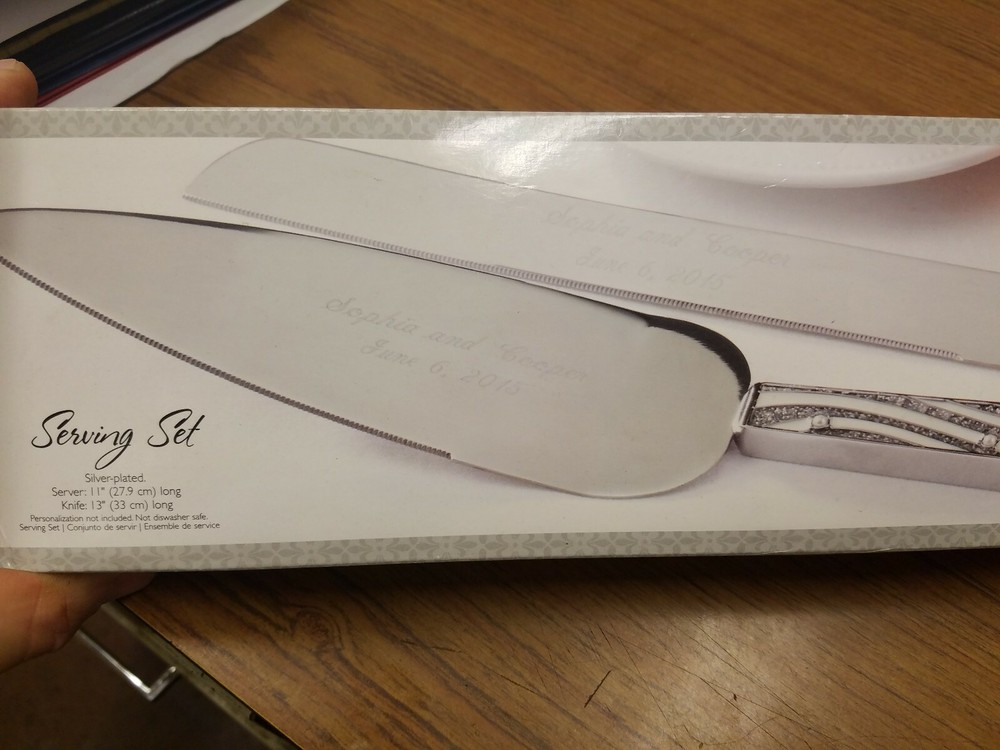 Cake serving set, wedding cake server, Glitter Wavy Lines cake serving set