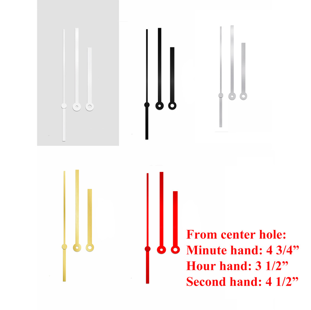 DHORCAS (#08) Clock kit 1/4",1/2",3/4"/1" thread motor MULTICOLOR 4.75" hands