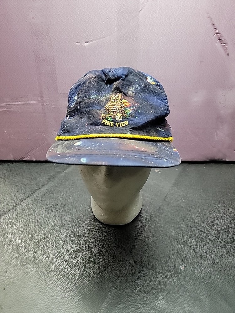 PINE VIEW Golf Course Hat / Astronomy Graphics / Owl Holding Golf Ball