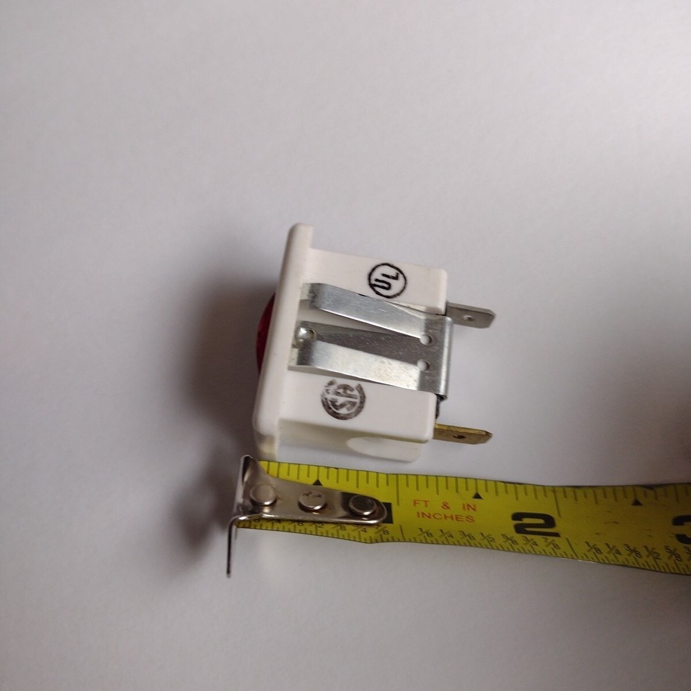 Carling 125-250v Rectangular Panel Mount Indicator Light White With Red Lens