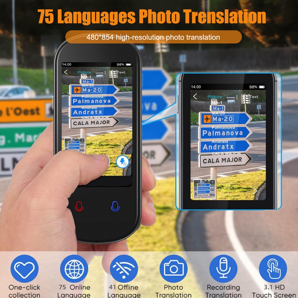 Language Translator Device, Portable Two-Way Real-Time Translator,138+ Languages